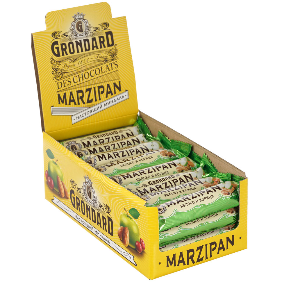  TM Grondard     (9388) Батончики глазированные Марципановые Яблоко-Корица, (24шт по 50г)     в Белой Калитве