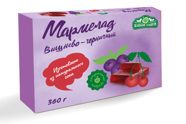 №2 Мармелад  "Вишнево-черничный" белевский 360г   в Белой Калитве