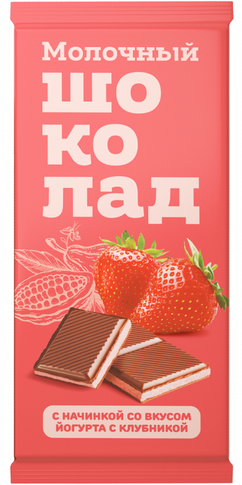  Меренга Шоколад молочный с начинкой Йогурт-Клубника,(блок 24шт по 80г)   в Белой Калитве