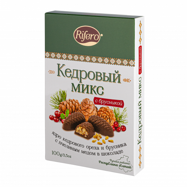 №1 Риф и ко Конфеты "Кедровый микс БРУСНИКА" 100г    в Белой Калитве