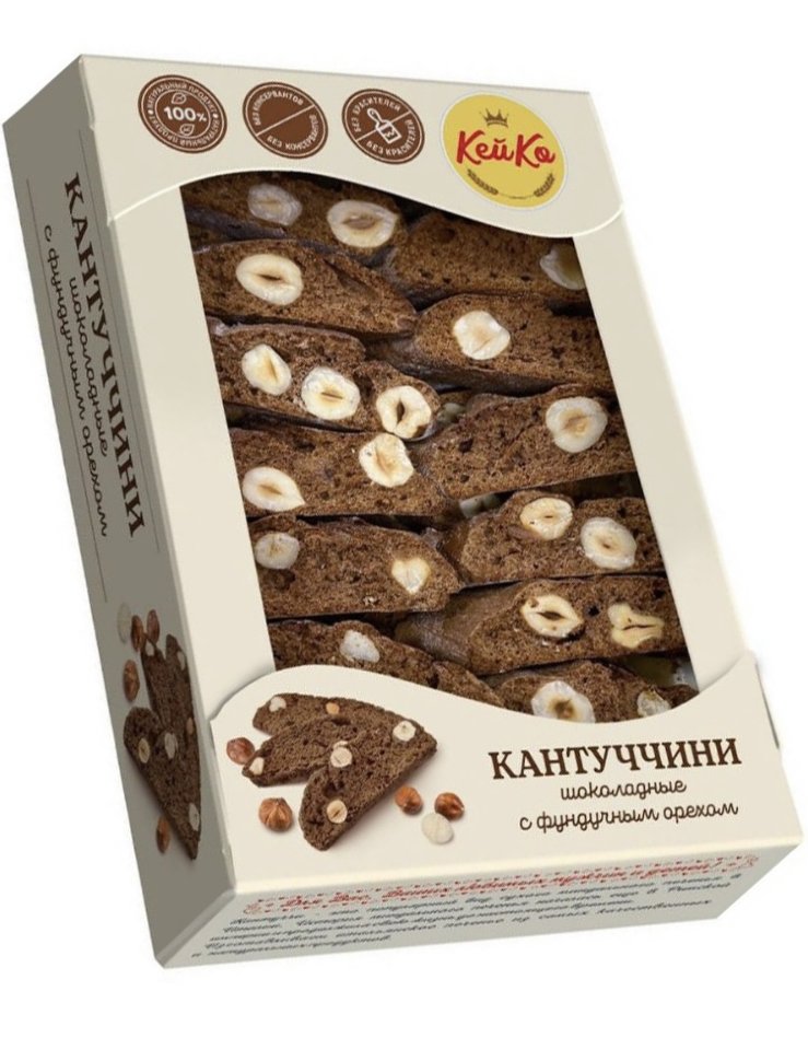  Кей Ко Кантуччини шоколадные с фундучным орехом, 200г  в Белой Калитве
