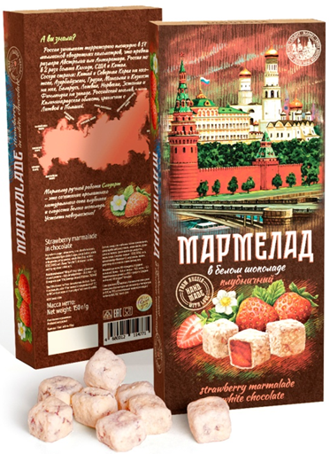 №2 Сладарт Мармелад Клубничный в белом шоколаде, 150г   в Белой Калитве